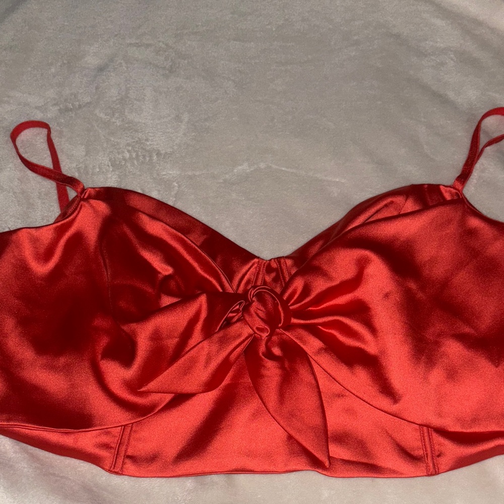 Elegant Red Satin Bralette top